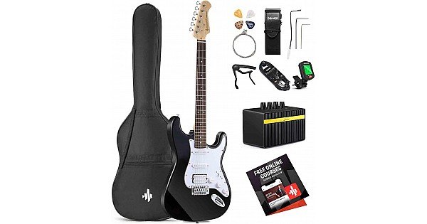 Jual Donner DST 100B Electric Guitar for Beginner Kit Black